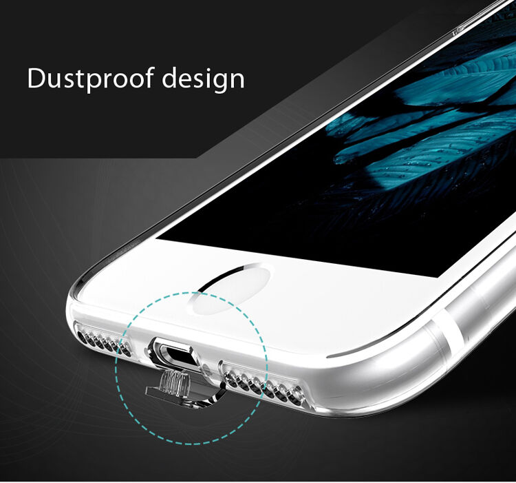 USAMS cienkie etui z zaślepką Lightning złącza dla Apple iPhone SE (2020/2022) / 8 / 7 - przezroczyste