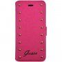 Guess Studded Folio pokrowiec skórzany flip do iPhone 6 Plus / 6S Plus - różowe