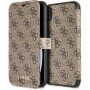 Guess pokrowiec flip ze skóry sztucznej z logo do iPhone XS Max - brązowy