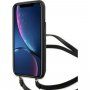 Gues 4G pokrowiec flip z paskiem do iPhone XR - szare