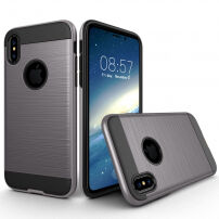 Odporne etui ochronne do iPhone XS / iPhone X - tekstura szlifowana - szare