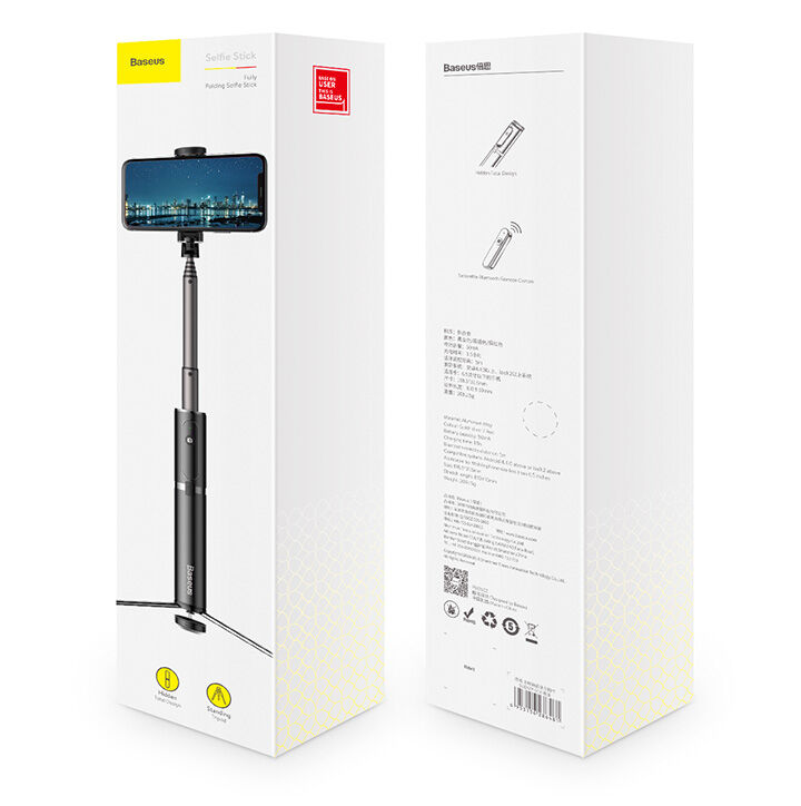 Baseus bluetooth teleskopowy kijek selfie trójnóg - czerwony