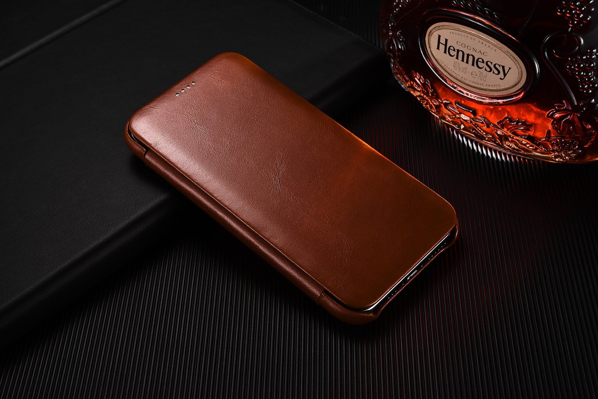 Icarer skórzany pokrowiec flip do iPhone 11 - kakaowo-brązowy