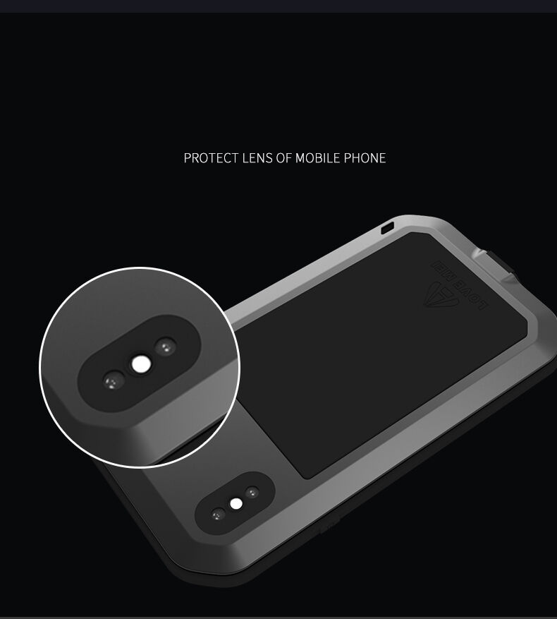 Love Mei pokrowiec super odporny na wstrząsy / wodę / kurz do iPhone XS Max - czarne