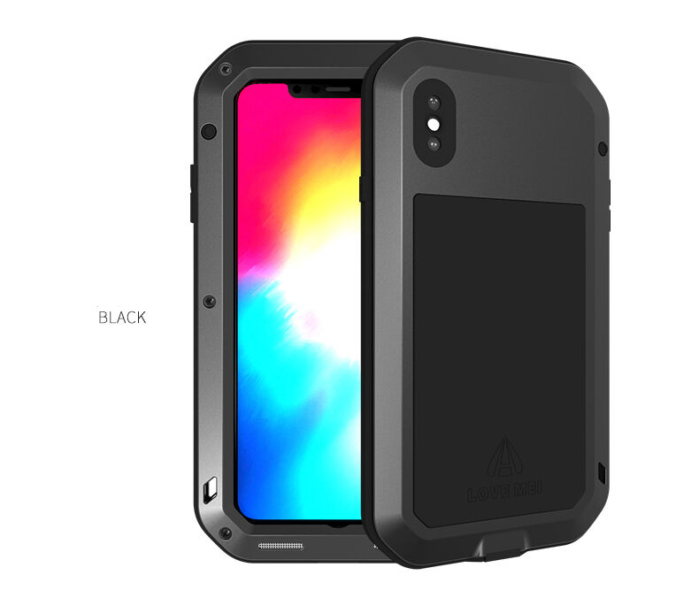 Love Mei pokrowiec super odporny na wstrząsy / wodę / kurz do iPhone XS Max - czarne Love Mei pokrowiec super odporny na wstrząsy / wodę / kurz do iPhone XS Max - czarne