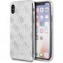 Guess 4G Solid Glitter etui błyszczące do iPhone X / XS - srebrny