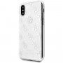 Guess 4G Solid Glitter etui błyszczące do iPhone X / XS - srebrny