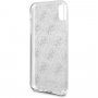 Guess 4G Solid Glitter etui błyszczące do iPhone X / XS - srebrny