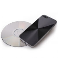 Etui plastikowe z powierzchnią CD dla iPhone 5 / 5S / SE (2016) - czarne