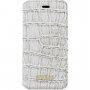 Guess Shiny Croco Book pokrowiec flip do iPhone 6 / 6S - beżowy