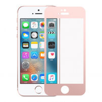 Szkło 3D hartowane na cały obwód telefonu dla iPhone SE (2016)/ 5S / 5 - 0,3 mm - różowo-złote