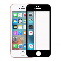 Szkło 3D hartowane na cały obwód telefonu dla iPhone SE (2016)/ 5S / 5 - 0,3 mm - czarne