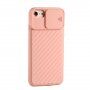 Etui z przesuwaną osłoną obiektywu aparatu fotograficznego dla iPhone 6 Plus / 6S Plus / 7 Plus / 8 Plus - łososiowy
