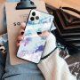 Etui ze szklaną częścią tylną dla iPhone 11 Pro - kolorowy marmur