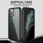 Ipaky etui ochronne z miękkiego plastiku i szkła hartowanego dla iPhone 11 Pro Max - czarny