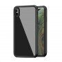 Ipaky etui ze szklaną częścią tylną i ochroną krawędzi dla iPhone X / XS - czarny