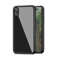 Ipaky etui ze szklaną częścią tylną i ochroną krawędzi dla iPhone XR - czarny
