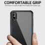 Ipaky etui ze szklaną częścią tylną i ochroną krawędzi dla iPhone XS Max - czarny