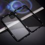 Pokrowiec na cały telefon ze szkła hartowanego z metalową ramką dla iPhone 11 - czarne