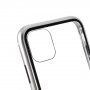 Pokrowiec na cały telefon ze szkła hartowanego z metalową ramką dla iPhone 11 Pro - srebrny