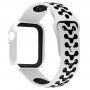 Etui ochronne z silikonowym paskiem do Apple Watch 40 mm - biało-czarne