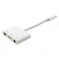 Redukcja lightning złącze z dwoma 3.5 złączami jack i złączem lightning dla Apple iPhone / 8 / 8 Plus / 7 / 7 Plus