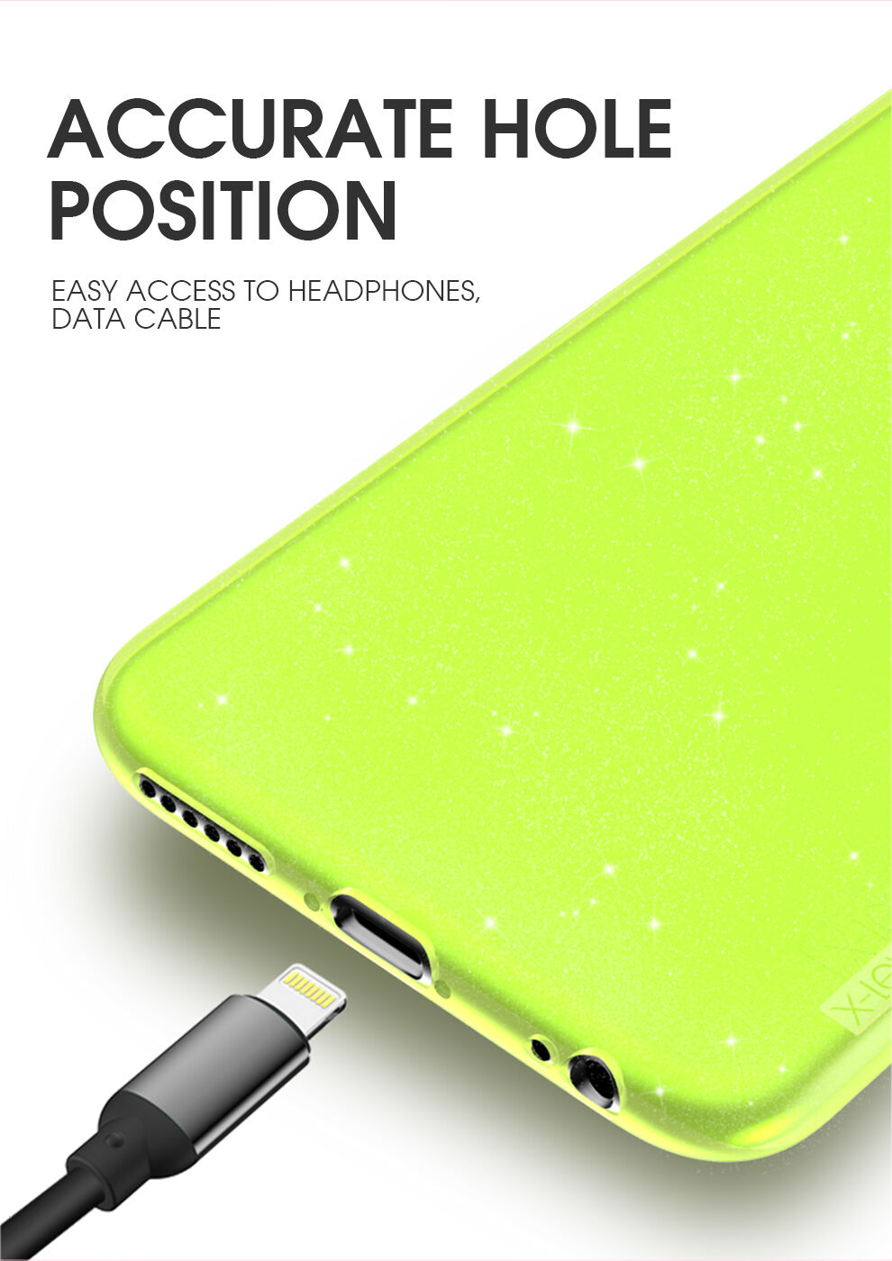 X-Level błyszczące etui z miękkiego plastiku dla iPhone 6 / 6S - czarny