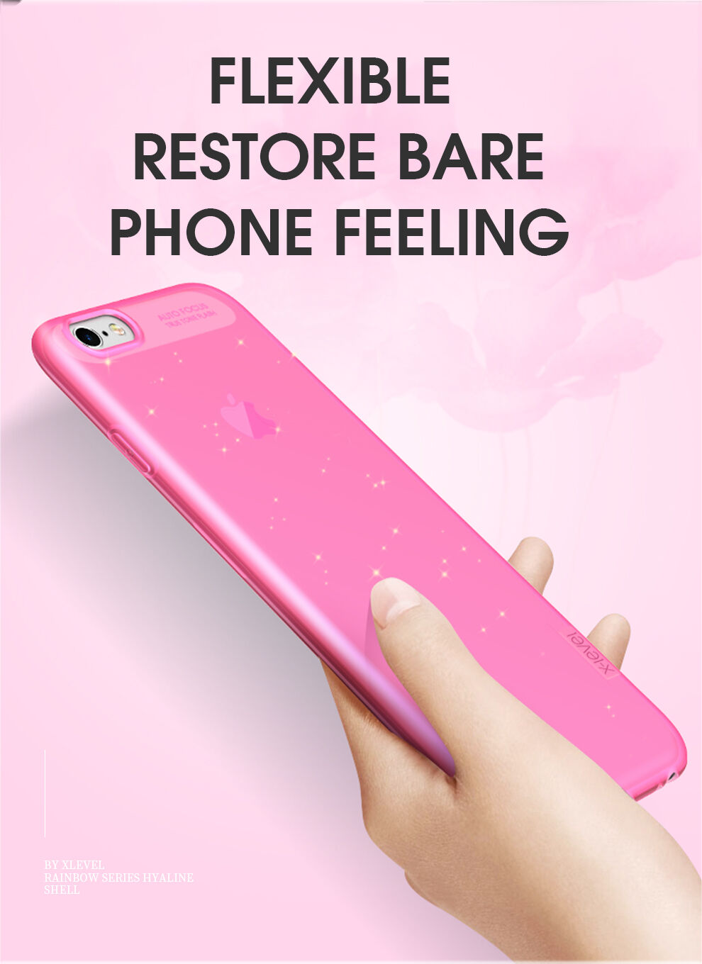 X-Level błyszczące etui z miękkiego plastiku dla iPhone 6 / 6S - czarny
