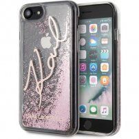 Karl Lagerfeld Signature Glitter etui dla iPhone 7 / 8 / SE (2020/2022) - różowo-złoty