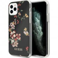 Guess Flower Shiny N.4 etui dla iPhone 11 Pro Max - czarny