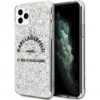Karl Lagerfeld St. Guillaume Glitter etui dla iPhone 11 Pro Max - srebrny