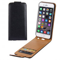 Otwierany elegancki flip futerał dla Apple iPhone 6S Plus / 6 Plus – czarno-brązowy