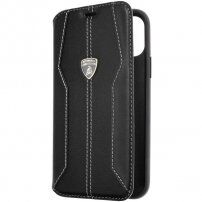 Lamborghini Huracan oryginalny pokrowiec skórzany dla iPhone 11 Pro - czarne