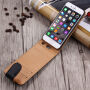 Otwierany elegancki flip futerał dla Apple iPhone 6S Plus / 6 Plus – czarno-brązowy