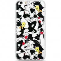 Oryginalne etui Warner Bros Sylvester and Tweety dla iPhone 7 / 8 / SE (2016) - czarny
