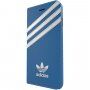Adidas oryginalny pokrowiec flip z logo i paskami dla iPhone 7 / 8 / SE (2020/2022) - niebiesko-biały