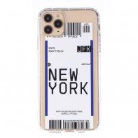 Etui z miękkiego plastiku ze wzorem biletu dla iPhone 11 Pro Max - New York