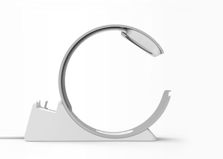 Elegancki stojak aluminiowy / stacja dokująca dla Apple Watch / iPhone - srebrny