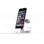 Elegancki stojak aluminiowy / stacja dokująca dla Apple Watch / iPhone - srebrny