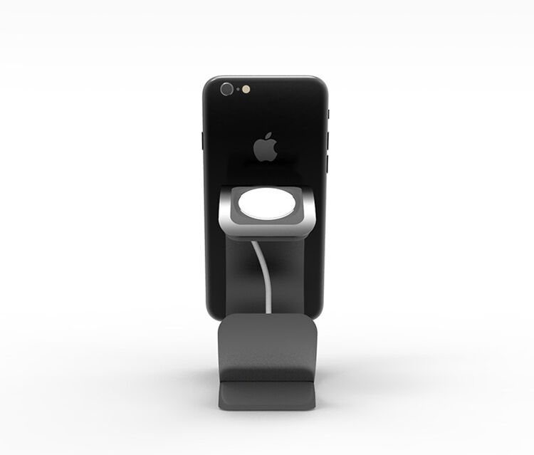 Elegancki stojak aluminiowy / stacja dokująca dla Apple Watch / iPhone - srebrny