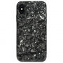 BENKS plastikowe etui odporne na upadki ze wzorem diamentowym dla iPhone XS / iPhone X – czarne