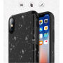 BENKS plastikowe etui odporne na upadki ze wzorem diamentowym dla iPhone XS / iPhone X – czarne