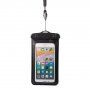 Wodoodporna kieszeń z pętlą na rękę i szyję dla iPhone - 18,5 x 10 cm - czarna