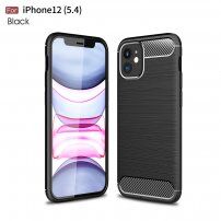 Etui z teksturą szlifowanego karbonu dla iPhone 12 mini - czarny