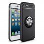 Etui z metalową podstawką pasującą do uchwytów magnetycznych na iPhone 5 / 5S / SE (2016) - czarno-szare