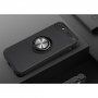 Etui z metalową podstawką pasującą do uchwytów magnetycznych na iPhone 5 / 5S / SE (2016) - czarno-szare