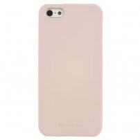 Mercury Goospery etui matowe z miękkiego plastiku iPhone 5 / 5S / SE (2016) - beżowe