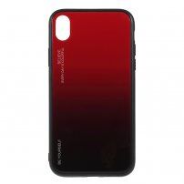 Etui ze szklaną częścią tylną dla iPhone XR - czerwony