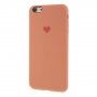 Etui silikonowe z serduszkiem dla iPhone 6 / 6S - pomarańczowe