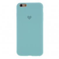 Etui silikonowe z serduszkiem dla iPhone 6 / 6S - jasnoniebieskie
